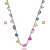 Conjunto de brinco e colar cravejado de zirconia rainbow banho em rodio branco - Imagem 1