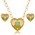 Conjunto de brinco e colar cravejado de pedra fusion turmalina banho em ouro 18k - Imagem 1