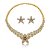 Conjunto de brinco e colar cravejado zirconia cristal banho em ouro 18k - Imagem 1
