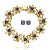 Conjunto de brinco e pulseira cravejado de zirconia e pedra fusion banho em ouro 18k - Imagem 1