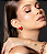 Conjunto de brinco e pulseira cravejado de zirconia e pedra fusion banho em ouro 18k - Imagem 3
