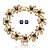 Conjunto de brinco e pulseira cravejado de zirconia e pedra fusion banho em ouro 18k - Imagem 2