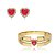Conjunto de brinco e bracelete cravejado de zirconia e pedra fusion banho em ouro 18k - Imagem 1