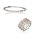 Conjunto de anel e bracelete cravejado de zirconia rosa banho em rodio branco - Imagem 1