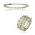 Conjunto de anel e bracelete cravejado de zirconia oliva banho em rodio branco - Imagem 1