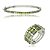 Conjunto de anel e bracelete cravejado de zirconia oliva banho em rodio branco - Imagem 1