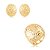 Conjunto de brinco e anel martelado liso banho em ouro 18k - Imagem 1
