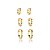 Brinco de trio argola cravejado de zirconia rainbow banho em ouro 18k - Imagem 1