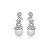 Brinco de perola cravejado de zirconia cristal banho em rodio branco - Imagem 1