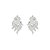 Brinco orgânico martelado cravejado de zirconia cristal banho em rodio branco - Imagem 2