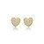 Brinco de coração cravejado de zirconia cristal banho em ouro 18k - Imagem 1