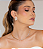 Brinco de perola cravejado de zirconia cristal banho em ouro 18k - Imagem 3