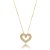Colar com pingente de coração cravejado de zirconia cristal banho em ouro 18k - Imagem 1