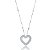 Colar com pingente de coração cravejado de zirconia cristal banho em rodio branco - Imagem 1