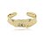 Bracelete escovado cravejado de zirconia cristal banho em ouro 18k - Imagem 1