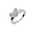 Anel de coração com zirconia cristal banho em rodio branco - Imagem 1
