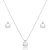 Conjunto de brinco e colar com zirconia cristal banho em rodio branco - Imagem 1