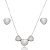Conjunto de brinco e colar de coração cravejado de zirconia cristal banho em rodio branco - Imagem 1