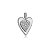 Pingente de coração cravejado de zirconia cristal banho em rodio branco - Imagem 1