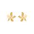 Brinco de flor dourado liso banho em ouro 18k - Imagem 2