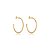 Brinco de argola liso banho em ouro 18k - Imagem 1