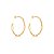 Brinco de argola liso banho em ouro 18k - Imagem 1