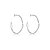 Brinco de argola liso banho em rodio branco - Imagem 1