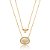 Colar espirito santo cravejado de zirconia cristal banho em ouro 18k - Imagem 1