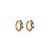 Brinco de argola com caneta de rodio cravejado de zirconia cristal banho em ouro 18k - Imagem 1