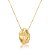 Colar com pingente organico com zirconia cristal banho em ouro 18k - Imagem 1