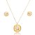 Conjunto de brinco e colar com zirconia banho em ouro 18k - Imagem 1