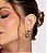 Brinco dourado liso banho em ouro 18K - Imagem 2