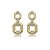 Brinco cravejado de zirconia cristal banho em ouro 18k - Imagem 1