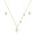 Conjunto de brinco e colar com zirconia cristal banho em ouro 18k - Imagem 1