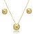 Conjunto de brinco e colar com zirconia cristal banho em ouro 18k - Imagem 1