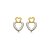 Brinco liso de coração banho duplo - Imagem 1