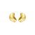 Brinco orgânico liso banho em ouro 18k - Imagem 1