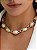Conjunto de brinco e colar de pérola liso banho em ouro 18k - Imagem 4