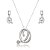 Conjunto de brinco e colar cravejado de zircônia cristal banho em ródio branco - Imagem 1