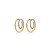 Conjunto de brinco e anel cravejado de zircônia cristal banho em ouro 18k - Imagem 2