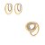 Conjunto de brinco e anel cravejado de zircônia cristal banho em ouro 18k - Imagem 1