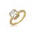 Anel cravejado de zircônia cristal banho em ouro 18k - Imagem 1