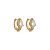 Brinco de argola cravejado de zircônia cristal banho em ouro 18k - Imagem 1