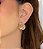 Brinco de argola cravejado de zircônia cristal banho em ouro 18k - Imagem 2