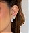 Brinco de base oval cravejado de zircônia cristal banho em ródio branco - Imagem 2