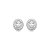 Brinco de base oval cravejado de zircônia cristal banho em ródio branco - Imagem 1