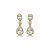 Brinco cravejado de zircônia cristal banho em ouro 18k - Imagem 1