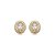 Brinco de base oval cravejado de zircônia cristal banho em ouro 18k - Imagem 1