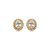 Brinco de base oval cravejado de zircônia cristal banho em ouro 18k - Imagem 1