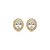 Brinco de base oval cravejado de zircônia cristal banho em ouro 18k - Imagem 1